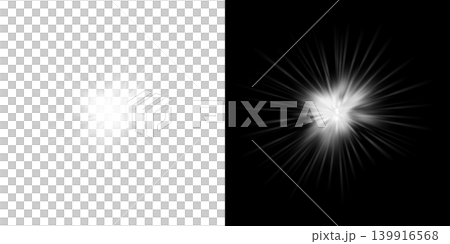 White light flare, transparent and black background, glowing overlay material. White light flare, transparent and black background, glowing overlay material. 139916568