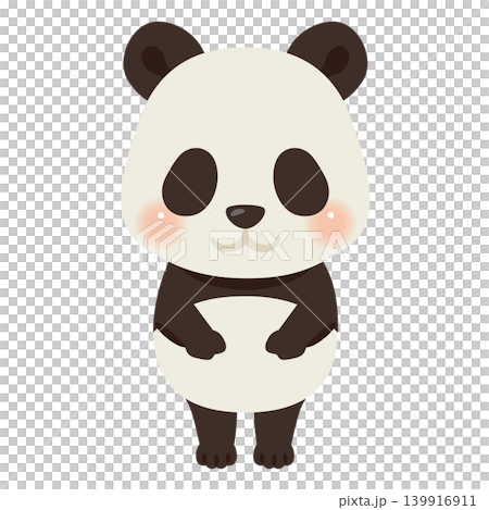 お辞儀するパンダキャラクターイラスト2 139916911