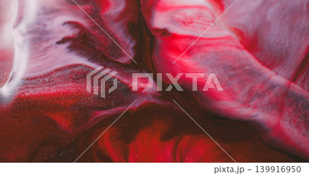 Ink wave. Stream texture. Defocused red purple pink color glitter water splatter spreading on abstract vibrant acrylic background. Ink wave. Stream texture. Defocused red purple pink color glitter water splatter spreading on abstract vibrant acrylic background. 139916950