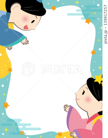 織姫と彦星の七夕のフレーム 織姫と彦星の七夕のフレーム 139917257