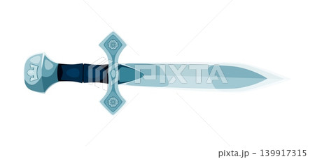 pirate font sword weapon punctuation dash. Maritime alphabet type element, corsair treasure hunt font vector sign. Piracy marine sailing typeset special symbol with pirate ancient dagger blade 139917315