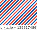 トリコロールカラーの 斜めストライプ シームレスパターン 背景素材 139917486