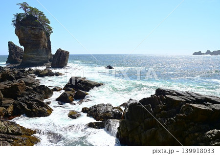 三陸復興国立公園 山王岩とその付近の風景 三陸復興国立公園 山王岩とその付近の風景 139918033