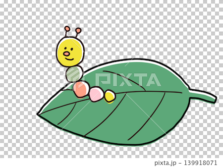 Leaf and colorful, cute caterpillar illustration Leaf and colorful, cute caterpillar illustration 139918071