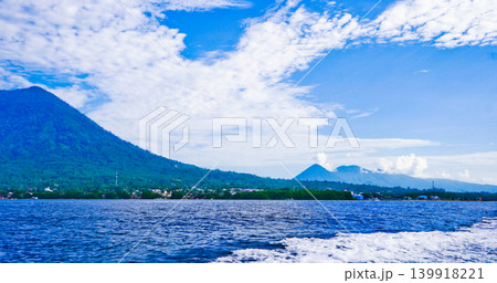 Beautiful sea view with Mount Jailolo in the background, West Halmahera, Indonesia 139918221