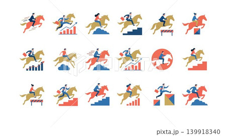 Business Horse Rider Leadership Icon 139918340