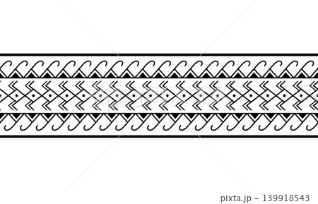 Seamless Tribal Ethnic Geometric Pattern for Tattoo, Border, Frame or Textile 139918543