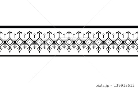 Seamless tribal tattoo bracelet border geometric ethnic ornament frame 139918613