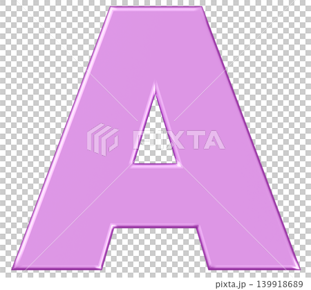 3D素材_アルファベット_A_紫 139918689