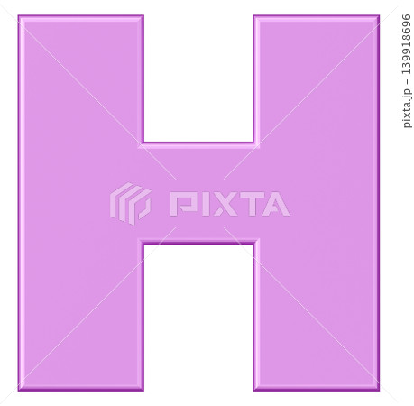 3D素材_アルファベット_H_紫 3D素材_アルファベット_H_紫 139918696