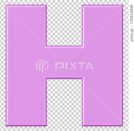 3D素材_アルファベット_H_紫 3D素材_アルファベット_H_紫 139918696