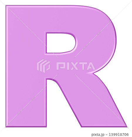 3D素材_アルファベット_R_紫 3D素材_アルファベット_R_紫 139918706