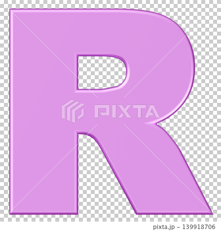 3D素材_アルファベット_R_紫 3D素材_アルファベット_R_紫 139918706