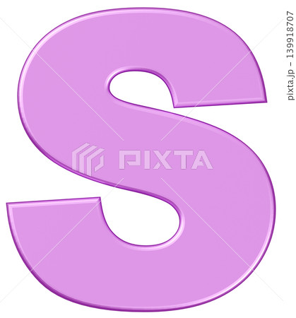 3D素材_アルファベット_S_紫 3D素材_アルファベット_S_紫 139918707