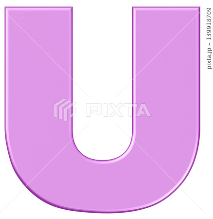 3D素材_アルファベット_U_紫 3D素材_アルファベット_U_紫 139918709