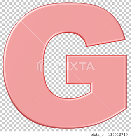 3D素材_アルファベット_G_ピンク 139918719