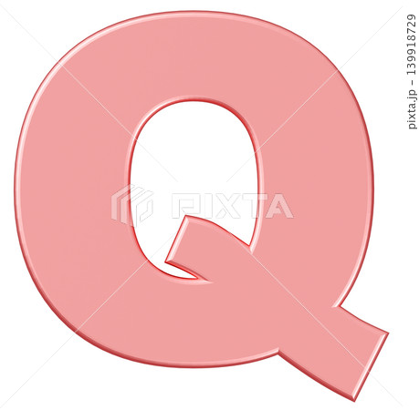 3D素材_アルファベット_Q_ピンク 139918729