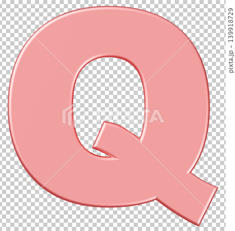 3D素材_アルファベット_Q_ピンク 139918729