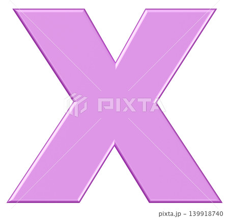 3D素材_アルファベット_X_紫 3D素材_アルファベット_X_紫 139918740