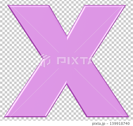3D素材_アルファベット_X_紫 3D素材_アルファベット_X_紫 139918740