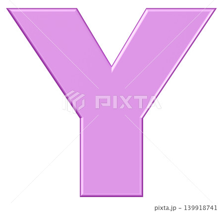 3D素材_アルファベット_Y_紫 139918741