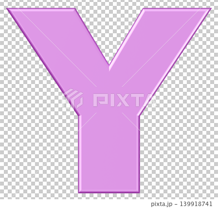 3D素材_アルファベット_Y_紫 139918741