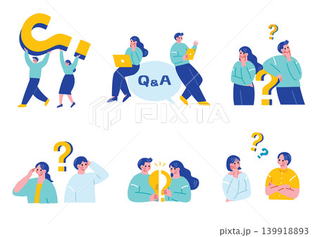 疑問がある人たちのイラストセット 139918893