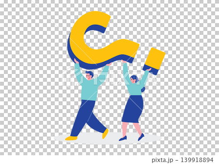 疑問がある男女のイラスト 139918894