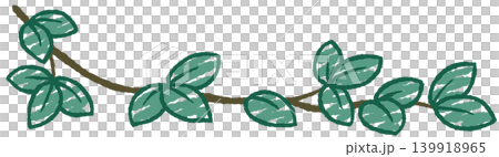 手描き風のライン装飾 枝葉 手描き風のライン装飾 枝葉 139918965