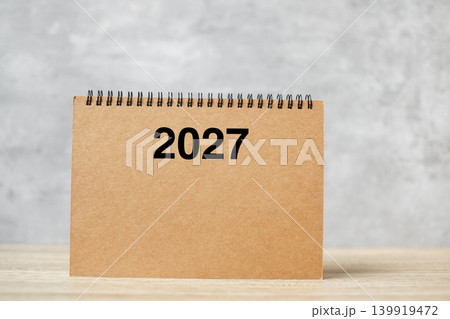 2027 Happy New Year calendar on table. countdown, Resolution, Goals, Plan,  Action and Mission Concept 139919472