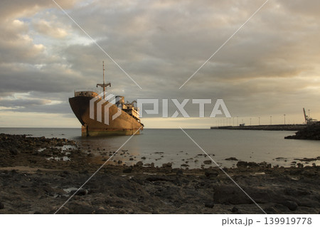 Abandoned big ship called Telamon in Lanzarote 139919778