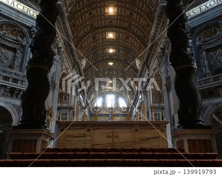 St. Peter's basilica main altar and baldachin columns 139919793