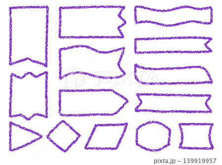 手描きのクレヨン素材 いろいろな形の装飾フレームセット 手描きのクレヨン素材 いろいろな形の装飾フレームセット 139919957