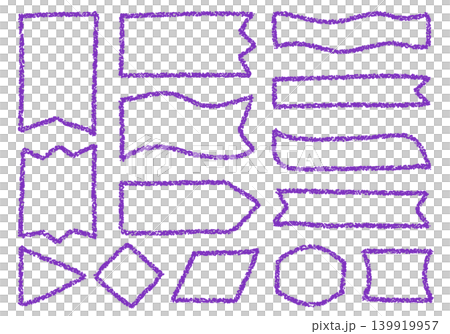 手描きのクレヨン素材 いろいろな形の装飾フレームセット 手描きのクレヨン素材 いろいろな形の装飾フレームセット 139919957