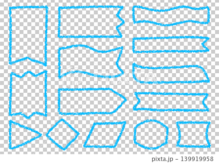 手描きのクレヨン素材 いろいろな形の装飾フレームセット 手描きのクレヨン素材 いろいろな形の装飾フレームセット 139919958