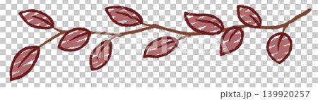 手描き風のライン装飾 枝葉 手描き風のライン装飾 枝葉 139920257