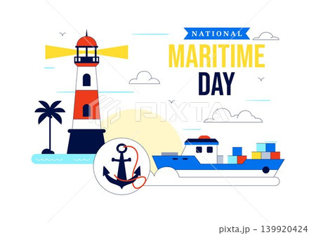 World Maritime Day Vector Illustration Featuring Lighthouse, Cargo Ship, Ocean Transport, Harbor Navigation and Marine Industry Design World Maritime Day Vector Illustration Featuring Lighthouse, Cargo Ship, Ocean Transport, Harbor Navigation and Marine Industry Design 139920424