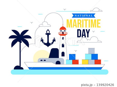 World Maritime Day Vector Illustration Featuring Lighthouse, Cargo Ship, Ocean Transport, Harbor Navigation and Marine Industry Design World Maritime Day Vector Illustration Featuring Lighthouse, Cargo Ship, Ocean Transport, Harbor Navigation and Marine Industry Design 139920426