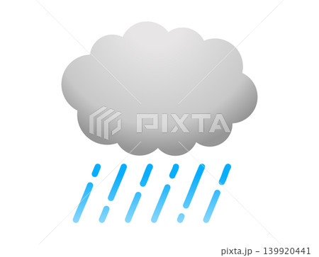 シンプルな雨雲の天気イラスト シンプルな雨雲の天気イラスト 139920441