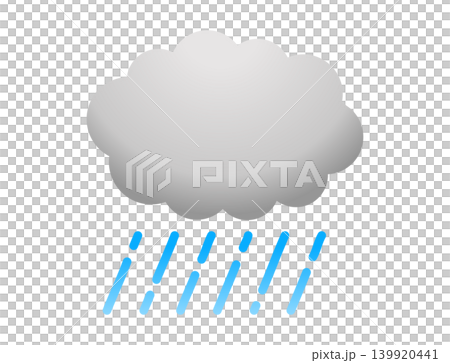 シンプルな雨雲の天気イラスト シンプルな雨雲の天気イラスト 139920441