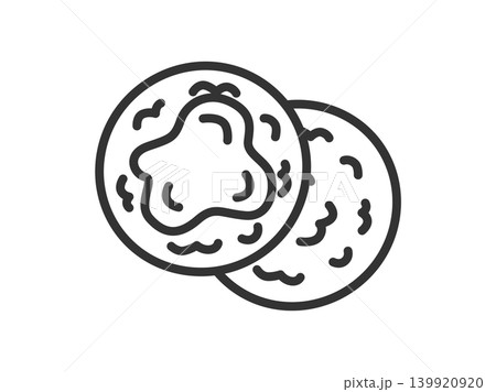 ソースせんべいのアイコン(線画)のイラスト ソースせんべいのアイコン(線画)のイラスト 139920920