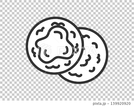 ソースせんべいのアイコン(線画)のイラスト ソースせんべいのアイコン(線画)のイラスト 139920920