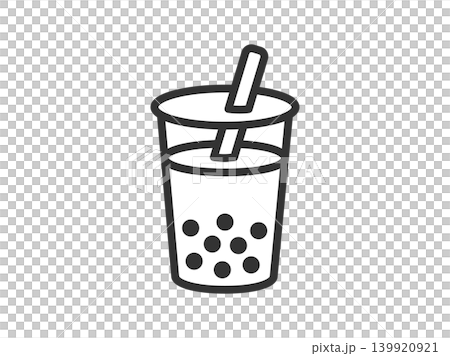 An illustration of a tapioca milk tea icon (line drawing). An illustration of a tapioca milk tea icon (line drawing). 139920921