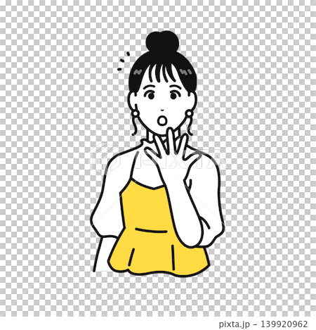 何かに気付くまとめ髪の若い女性のベクターイラスト素材 何かに気付くまとめ髪の若い女性のベクターイラスト素材 139920962