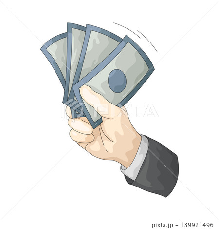Illustration of Hand with Money Illustration of Hand with Money 139921496