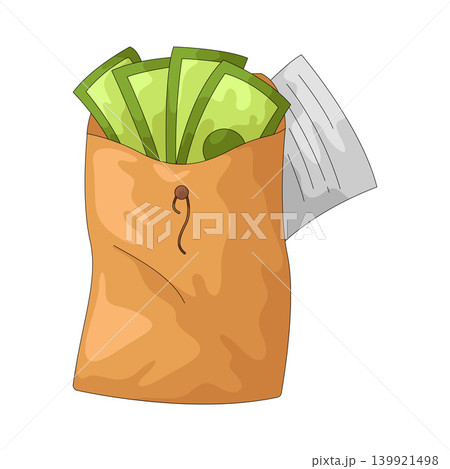 Illustration of Money in Envelope 139921498