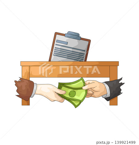 Illustration of Money Under Table Illustration of Money Under Table 139921499