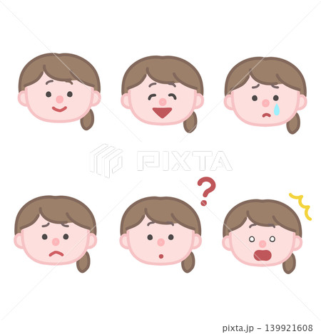 女性の表情セット 139921608