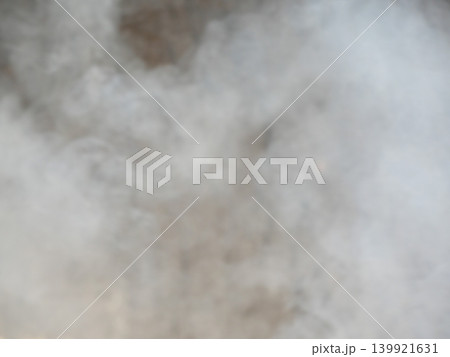 Blurry white mist or smoke or steam on black background, Pollution and burning 139921631