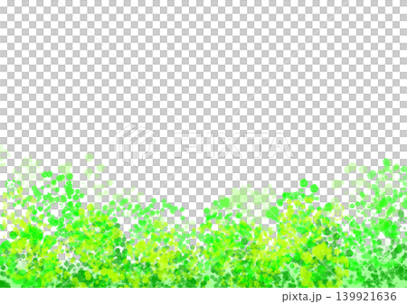 生い茂るグリーンの背景イラスト、白バック 139921636